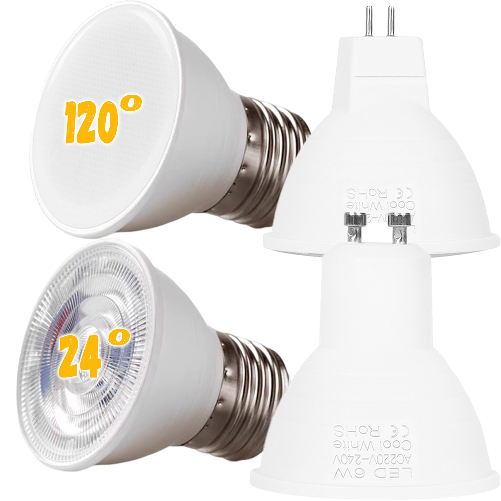 LED Lamp GU10 MR16 E27 E14 220V LED Spotlight 6W LED Downlight Ceiling Light Lampara LED Bulb Energy Efficient Warm White Light