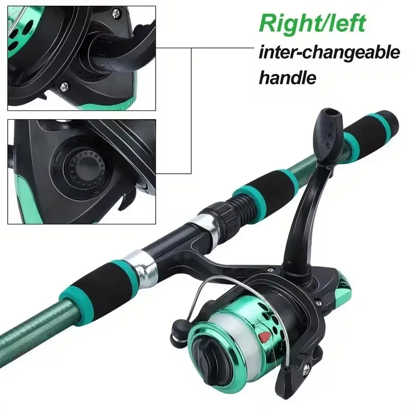 Conjunto de vara de pesca kits completos com vara de pesca telescópica e molinete iscas ganchos conjunto de pólo de viagem