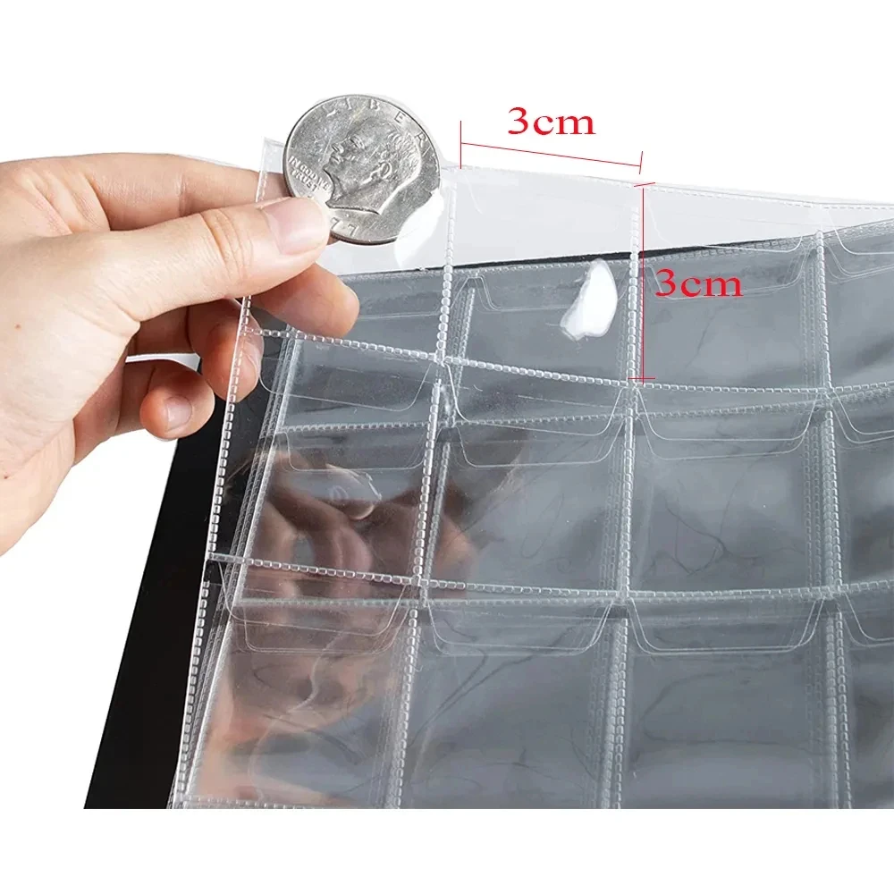 D&D 480Pockets Coin Collection Book 20 Pages Coin Collection Holder Album Commemorative Coin Organizer Storage 20/25/27/30mm