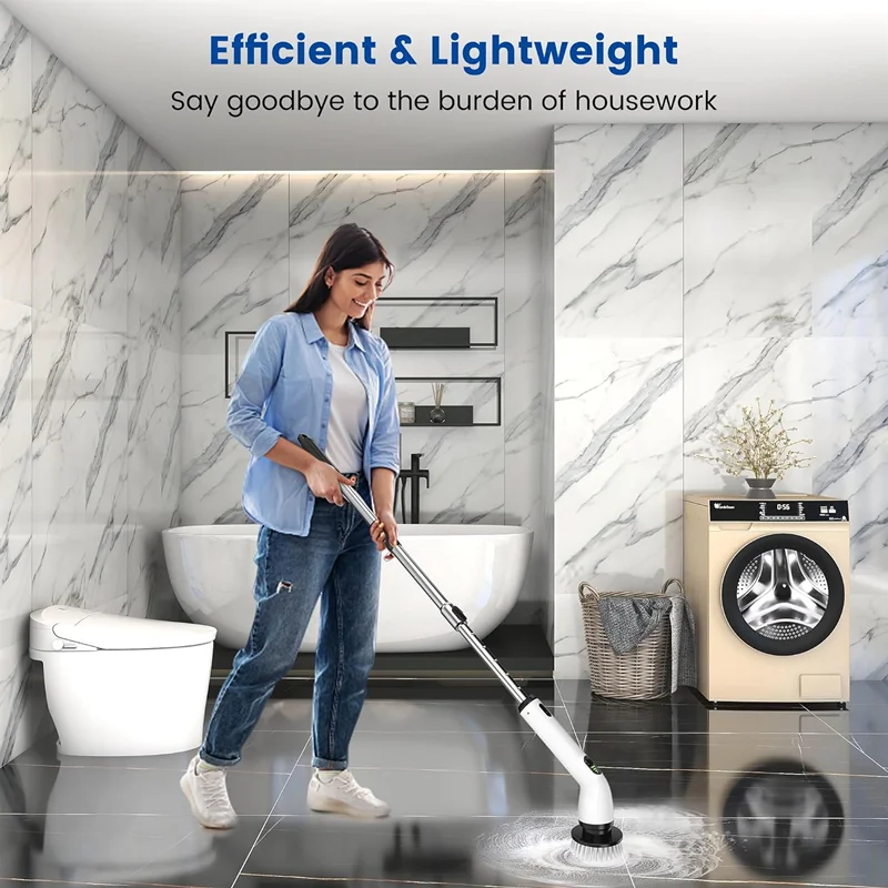 Depurador giratorio multiusos inalámbrico para el hogar, utensilios de cocina, cepillos para el pelo, escoba de baño, fregona, cepillo de limpieza eléctrica