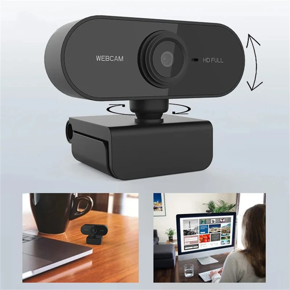 Cámara Web HD 2K 1080P 720P 480P para ordenador portátil de escritorio Mini cámara Web USB con micrófonos cubierta de cámara Web para YouTube Skype