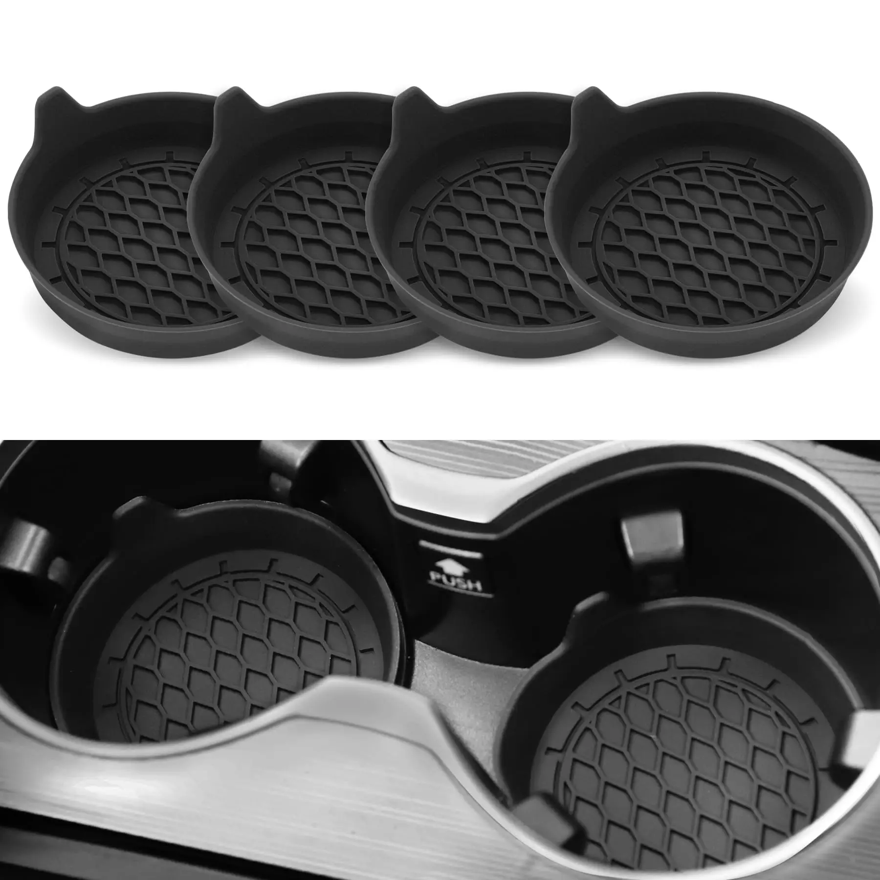 Posavasos portavasos de silicona para coche, portavasos Universal antideslizante, accesorios para Interior de coche, almohadilla silenciosa, 2/4 Uds.