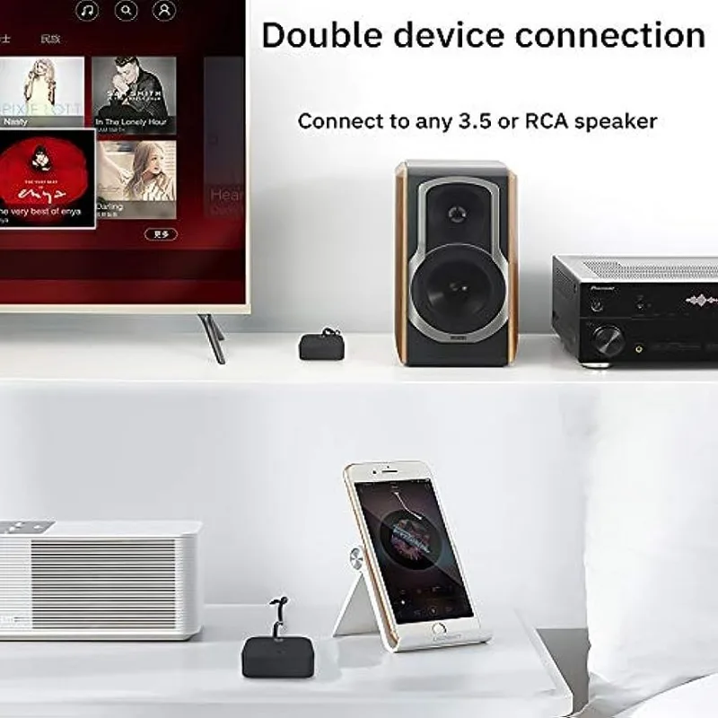 Wireless Audio Receiver RCA AUX Bluetooth 5.0 Adapter NFC 3.5mm for Amplifier Car Audio Home Stereo Theater System
