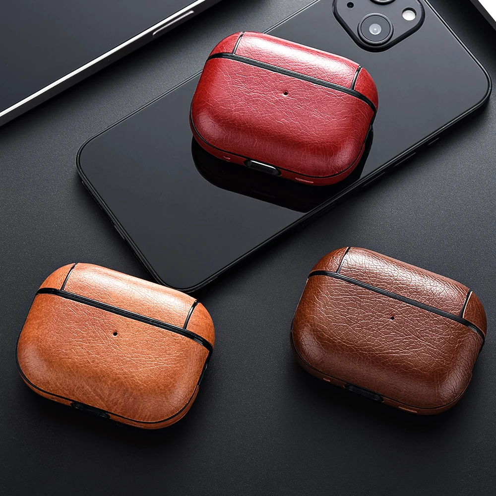 Für Airpods Pro 2 Fall Leder Business Kopfhörer Fall Headset Shell Kopfhörer Abdeckung Für Apple Air Pod 3 Pro 2nd Generation USB C