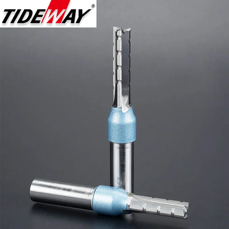 Tideway 1/2 Shank 3 ขลุ่ยตัดตรง Router Bit TCT เครื่องตัดไม้ CNC Trimming Slot Bits เครื่องตัดไม้