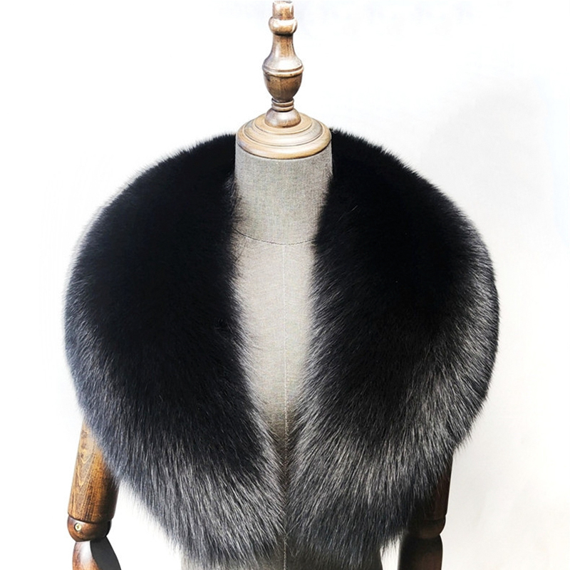 Cáo Cổ Lông Thú Thật 100% Cáo Khoác Nỉ Thẳng Cổ Lông Tự Nhiên Cổ Xám Size Lớn Giữ Ấm Cổ Khoác Nỉ khăn Choàng Cổ