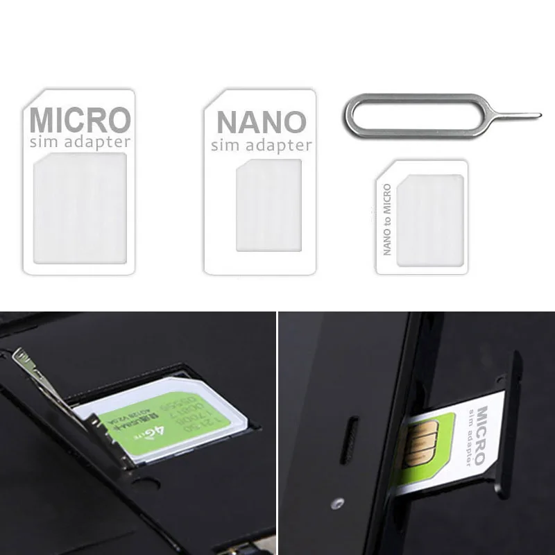 1 Set Nano SIM Karte zu Micro Standard Adapter Konverter Für Telefon SIM Karte Adapter Konvertieren Universal Telefone Für Nano Sim 4 in 1