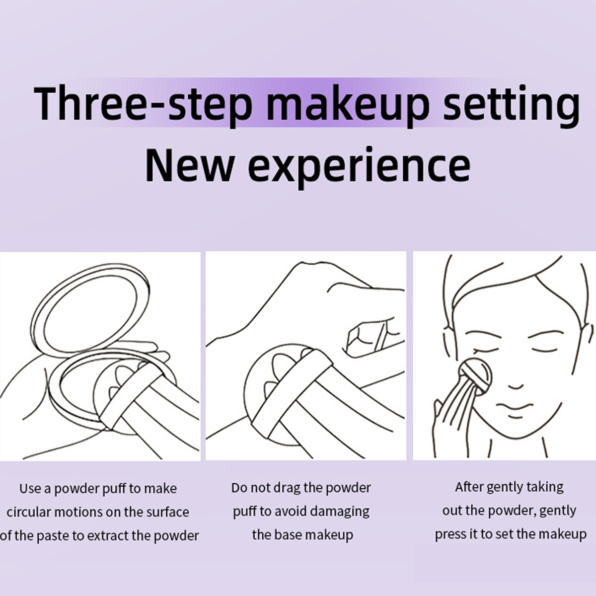 Waterproof Violet Cream powder Natural Stick Facial Long term Oil Control Easy Apply Makeup Powder Cosmetics