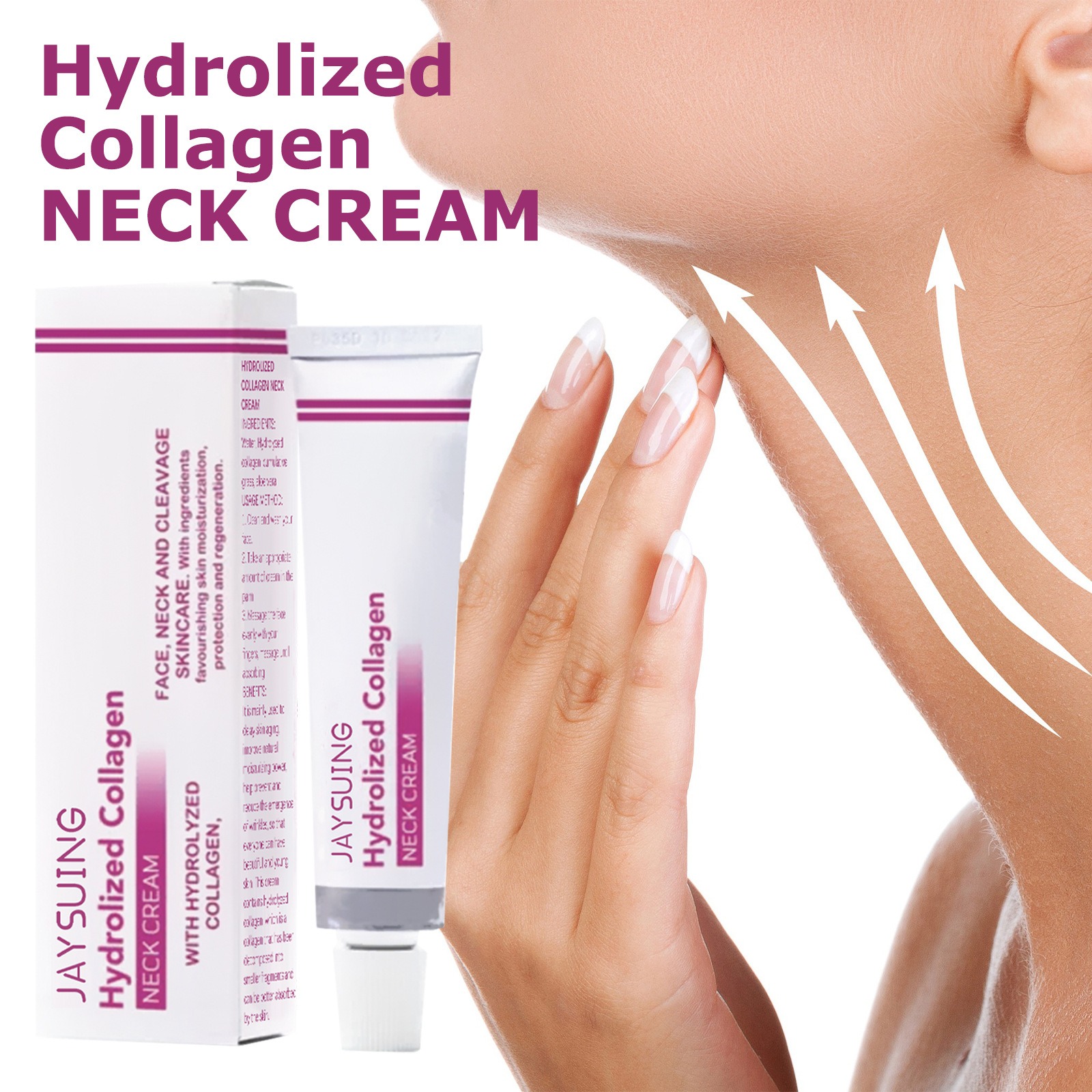 Crème protéinée pour les lignes du cou, élimine les ridules du cou, Anti-âge, lifting, rajeunissement, nourrit, élimine le Double menton, soins de la peau