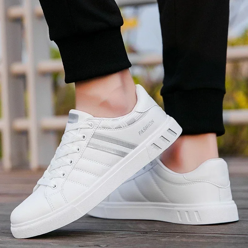 Turnschuhe, Freizeitschuhe, atmungsaktive Schuhe, flache Schnürung, weiße Reiseschuhe für Männer, Tênis Masculino, Turnschuhe für Herren, große Größe 46