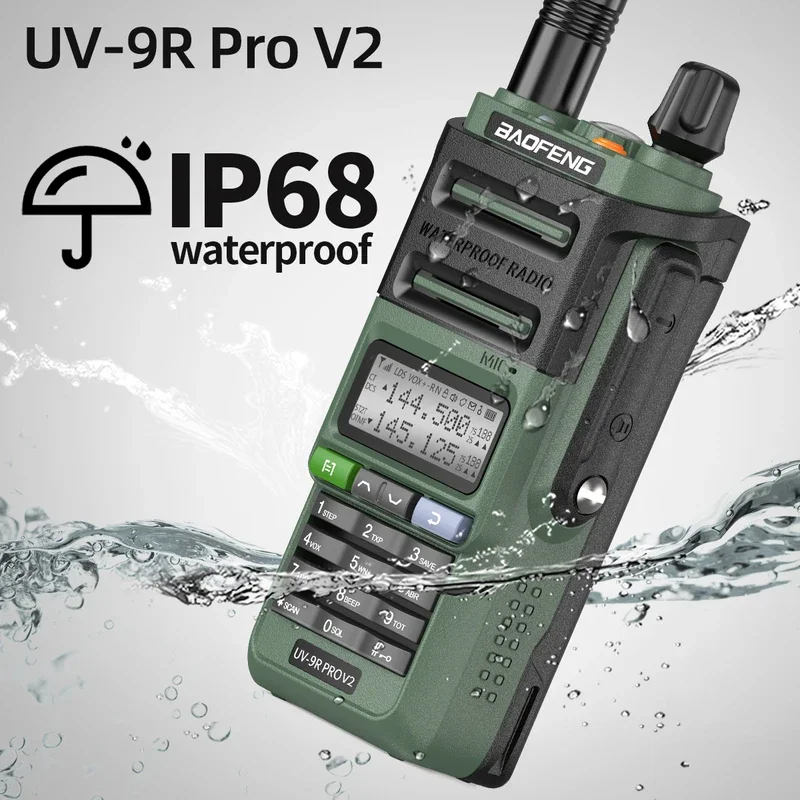 Baofeng UV 9R Pro v2 IP68 waterproof walkie talkie tri-power Type-C charger dual band Ham CB radio two way radio of UV 9R plus
