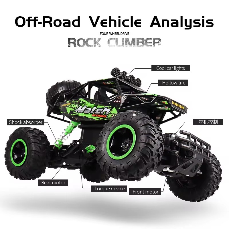 4WD รีโมทคอนโทรลรถไฟ LED วิทยุ RC Buggy Off-Road Drift รถบรรทุก RTR รถของขวัญของเล่นเด็กเด็กผู้ใหญ่