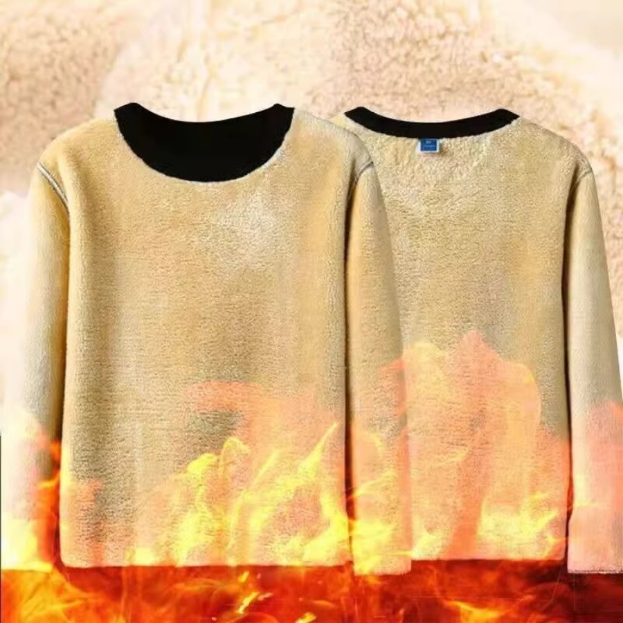 겨울 남성 양털 스웨터 따뜻한 속옷을 유지 캐주얼 솔리드 컬러 풀오버 Lambswool o-neck 두꺼운 열 속옷상의