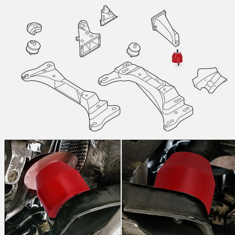 Motor-Front-L&R-Montage-Isolator für BMW E36 E46 Compact Z3 Z4 Inline 6 Zyl. 85 A Polyurethan 11811140985 22116779970   4Stk