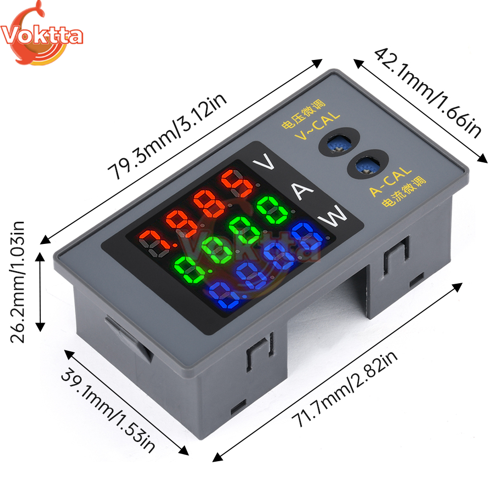 Voltímetro Digital DC730, amperímetro, vatímetro, medidor de corriente de voltaje de 4 dígitos, medidor de potencia, Detector de voltaje DC 0-100V 10A 1000W