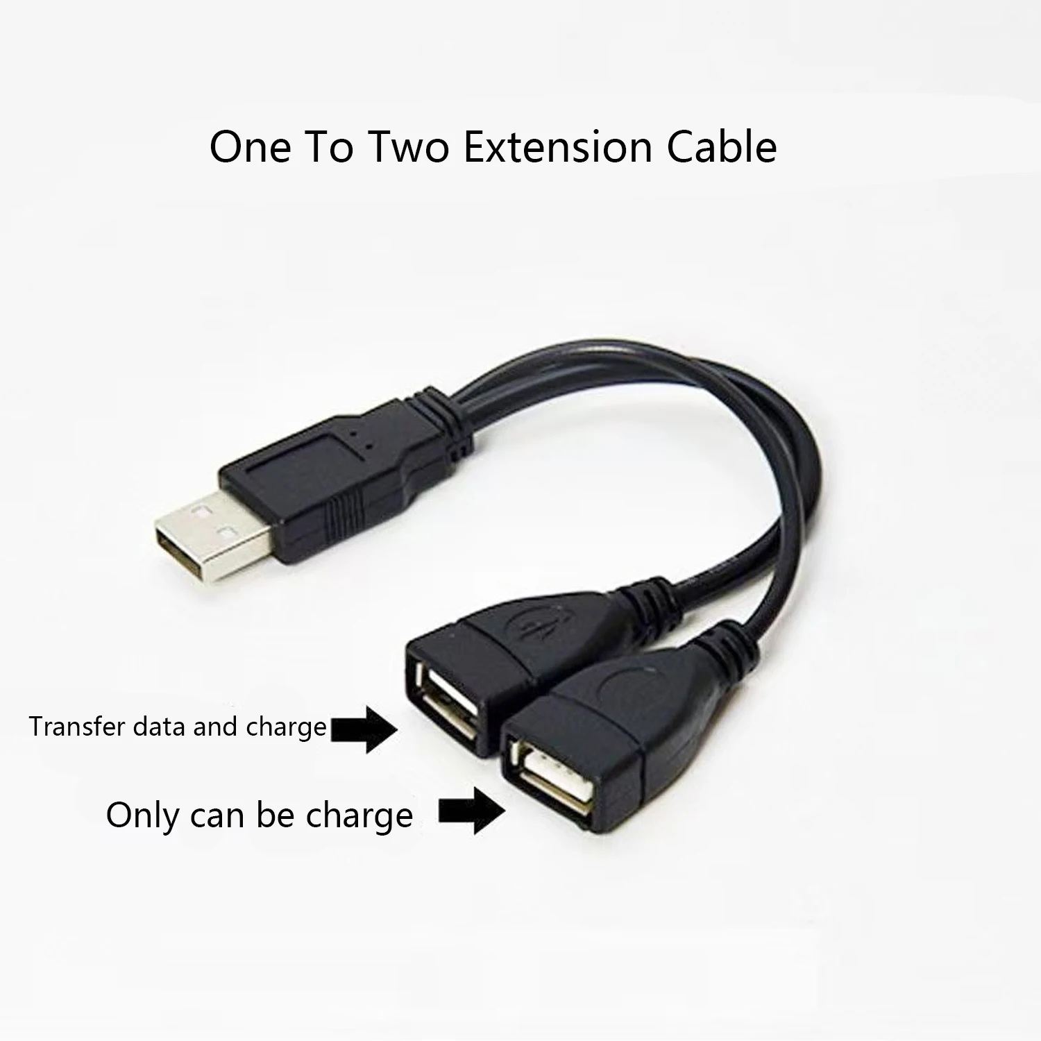 Cabo usb 2.0 de alta qualidade, cabo adaptador divisor duplo usb, um a dois fêmeas para usb 2 macho, cabo de extensão de alimentação