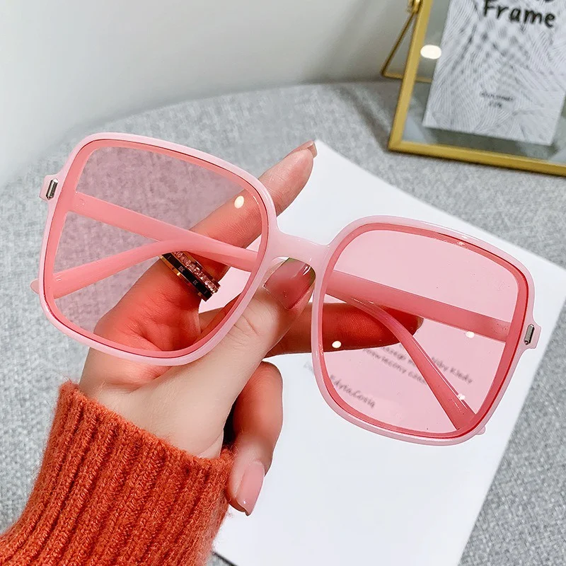 Übergroße quadratische Damenbrille – Retro-Modebrille mit rundem Farbverlauf, geeignet für die tägliche Fotografie