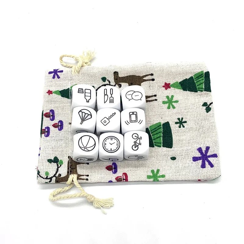 9 шт./компл. настольная игра Telling Story Dice, пластиковая игра-головоломка, игра-иagine с сумкой