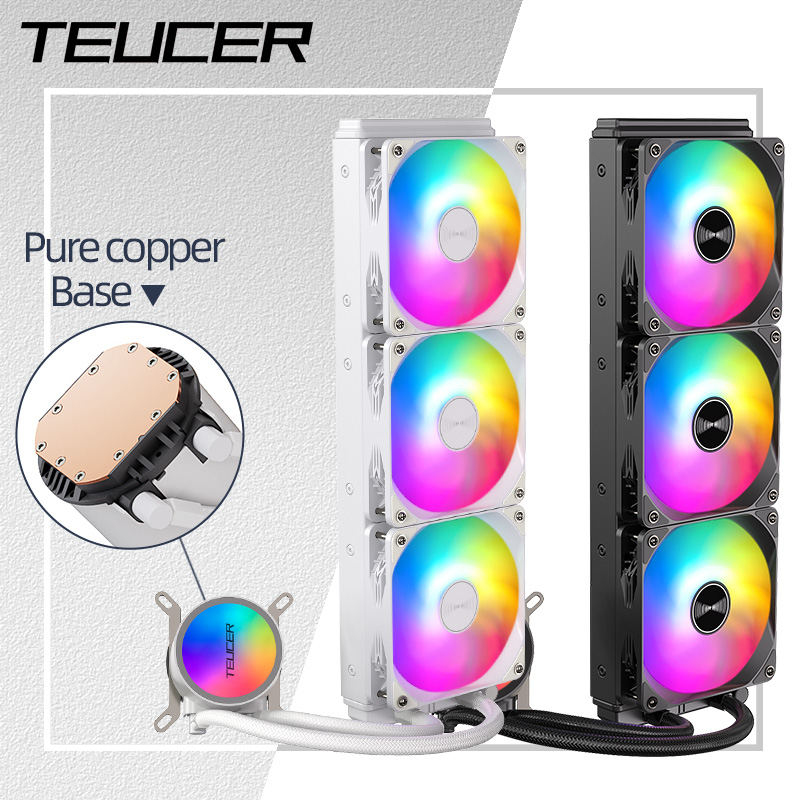 Teucer 120/240/360mm cpu refrigerador de água eficiente refrigeração líquida dissipador de calor radiador colorido para lga 20xx 1700 1200 115x am4 am5