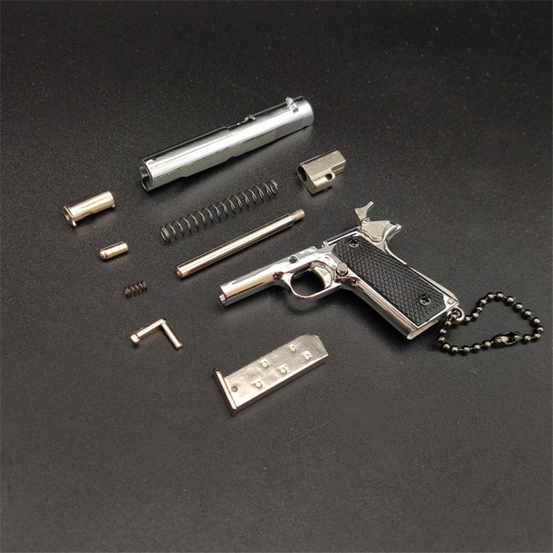 1:3 metal de alta qualidade 1911 chaveiro modelo arma de brinquedo em miniatura liga coleção brinquedo presente pingente