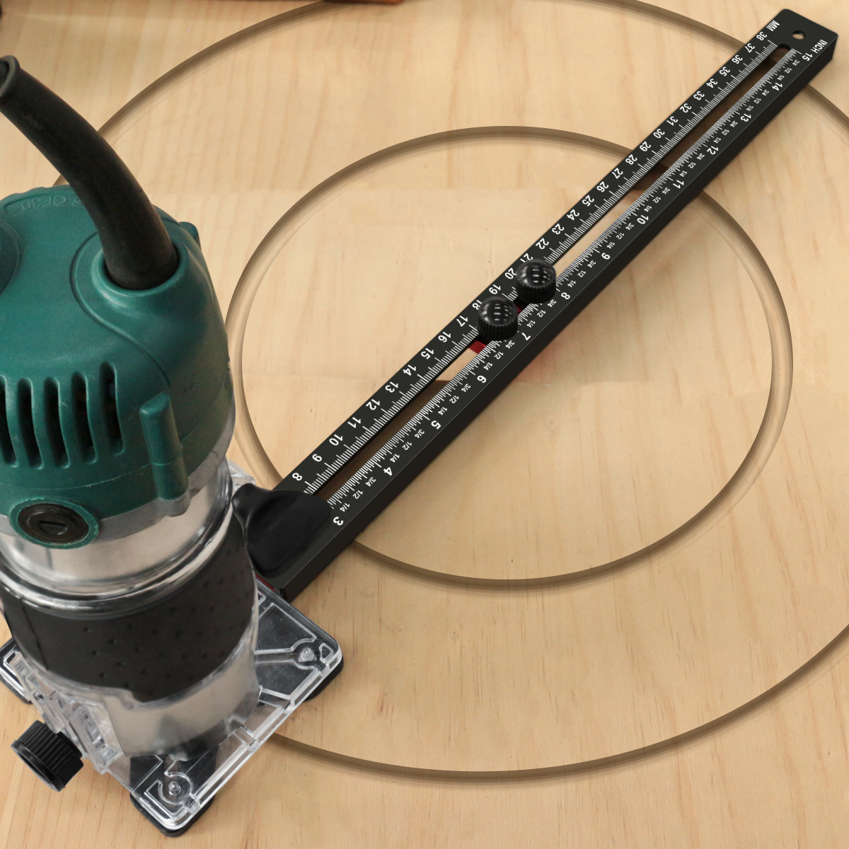 Metric&Inch Router Milling Groove Bracket, Multifunctional Cabinet Hardware Jig and Router Guide, Router Circle Cutting Jig Tool