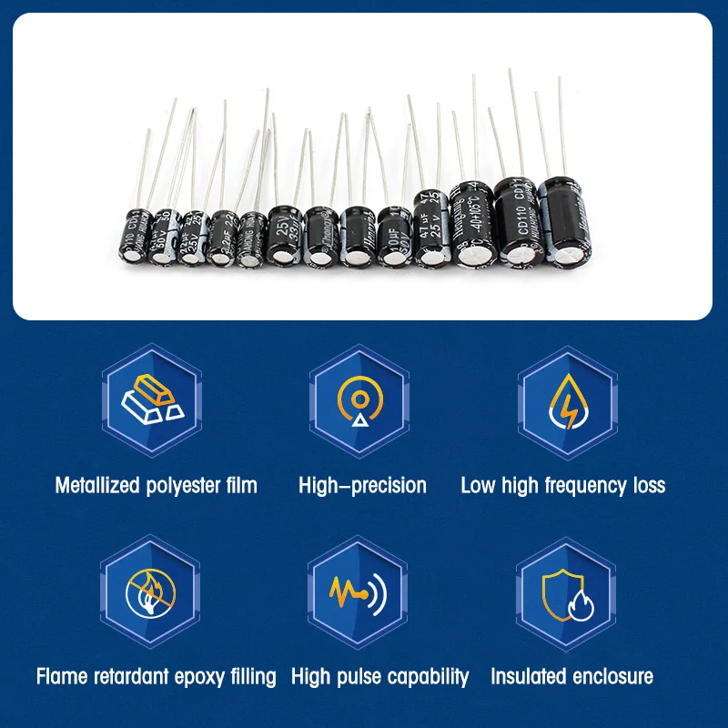 120 Uds 12 tipos de condensadores electrolíticos Range1UF-470UF Kit surtido, condensadores electrolíticos radiales de aluminio de 16V/25V/50V