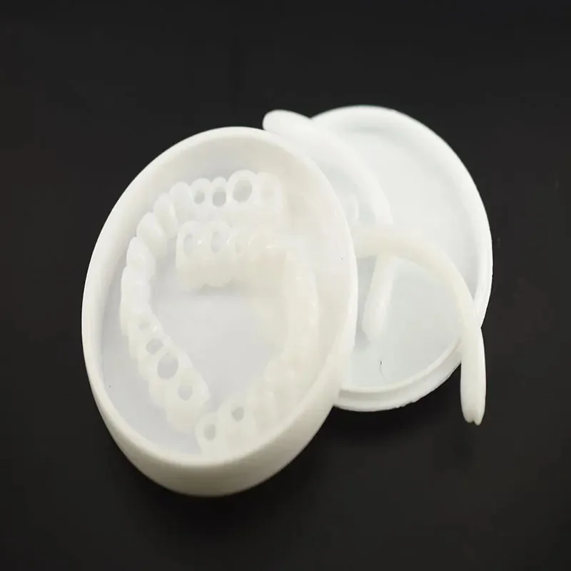 Simulação dentadura superior/inferior conjunto de dentes com caixa aparelho ortodôntico silicone clareamento dos dentes capa chaves