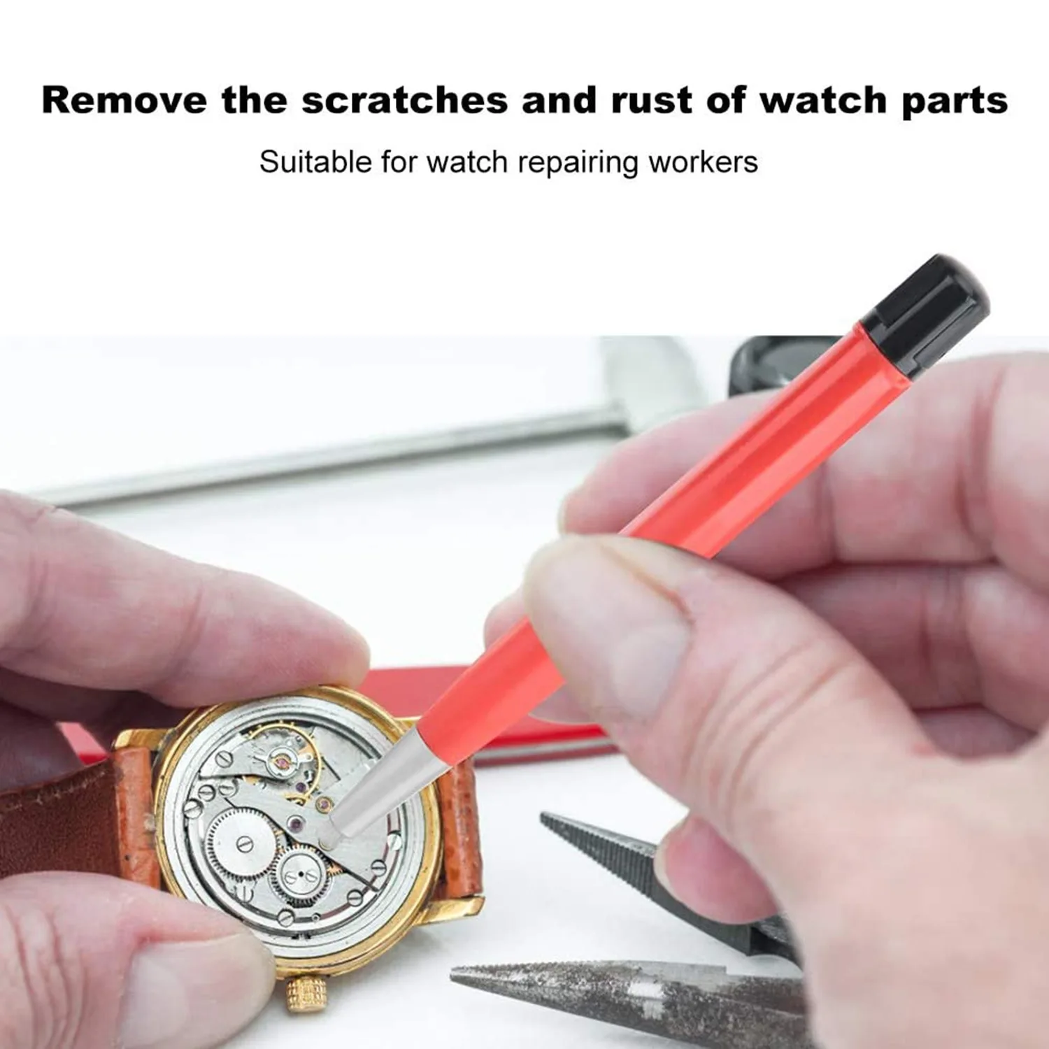 Newest Practical Watch Rust Removal Brush Pen Clean Scratch Polishing Tool Watch Parts Repair Tool