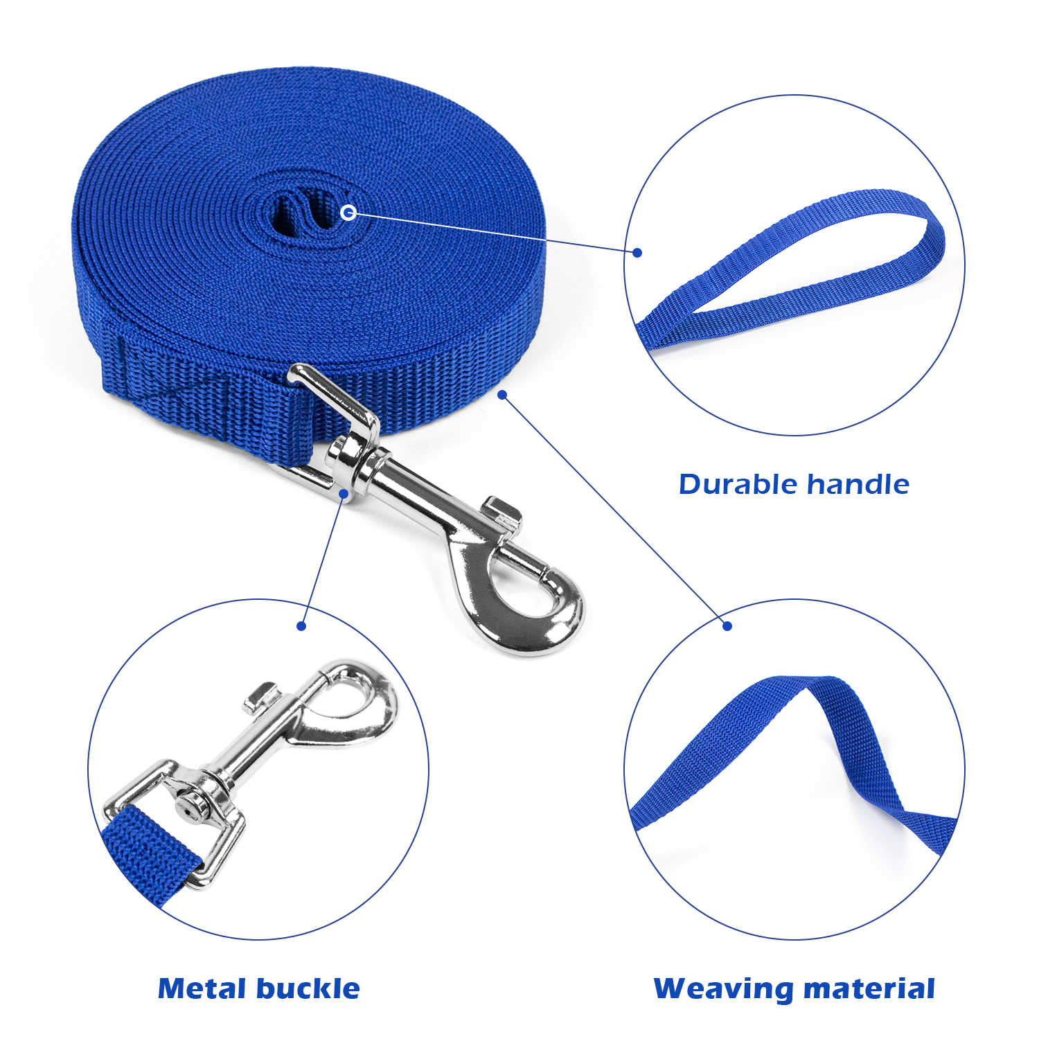 1.5M 3M 4.5M 6M 10M Nylon Dog Training Leashes Walking Pet Leash Long Lanyard Traction Rope for Small Large Dogs Lead Item