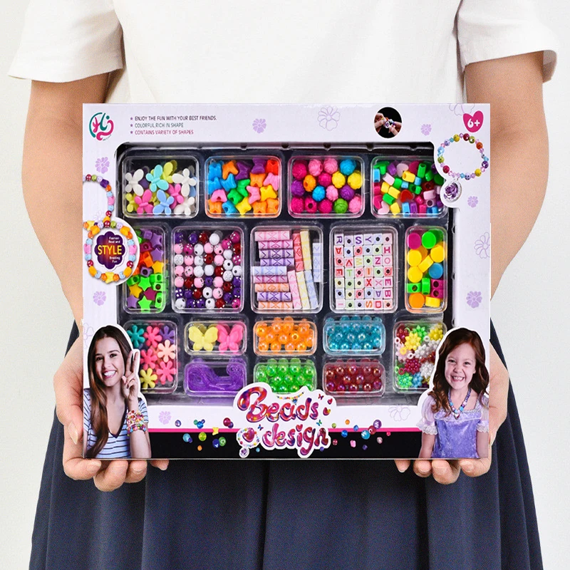 Meninas diy conjunto de contas jóias fazendo kit para crianças menina pérola contas para pulseiras anéis colares criatividade kits arte artesanato brinquedo