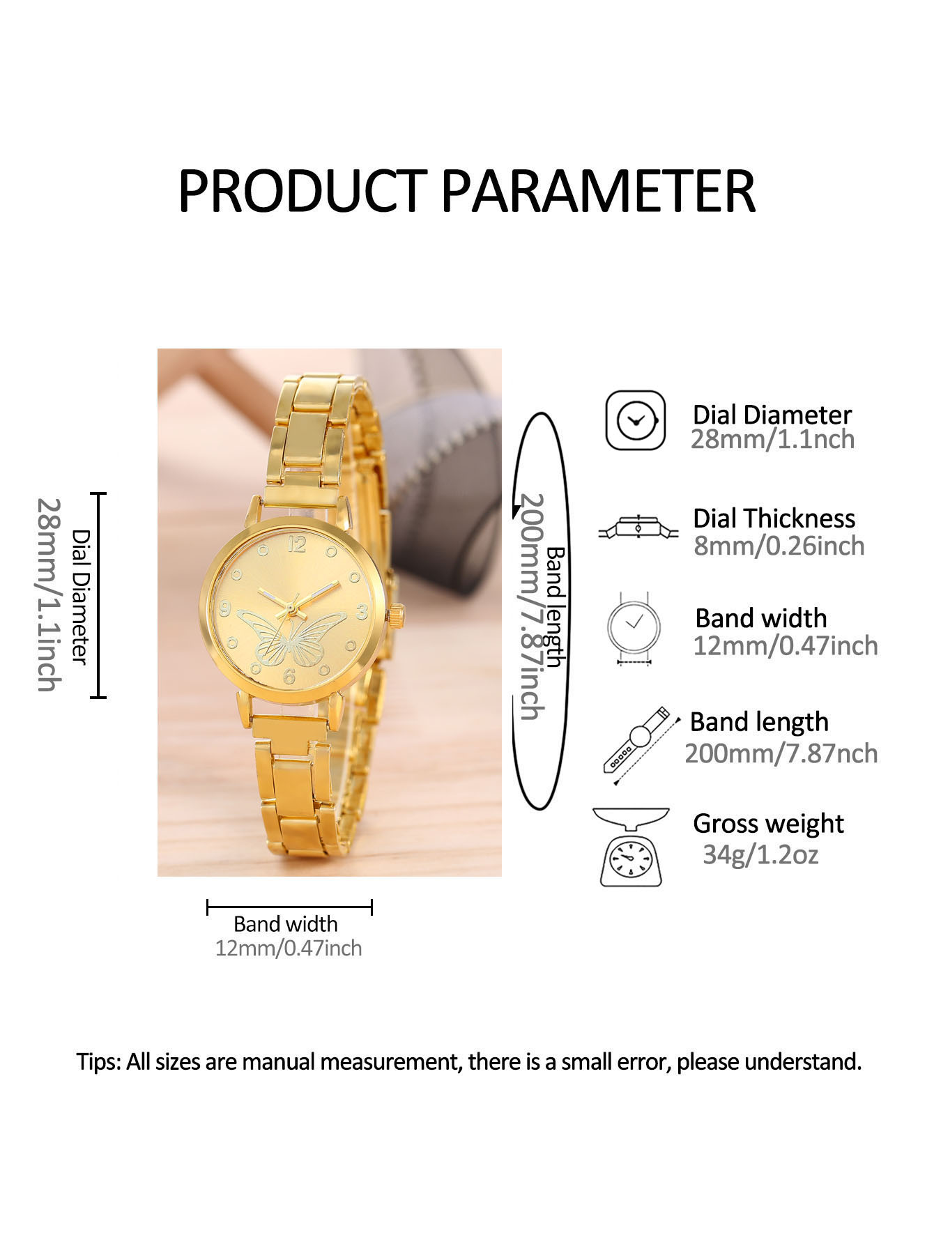 Moda ouro graduado compacto relógio de quartzo feminino e pulseira amor conjunto relógio presente diário viagem wear