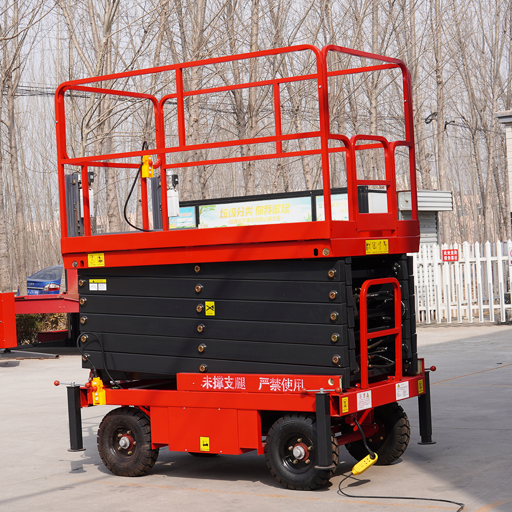 6m-14m Automatic Skylift Mobile Lifter Scaffolding Hydraulic Scissor Lift Tables Platform For Aerial Work
