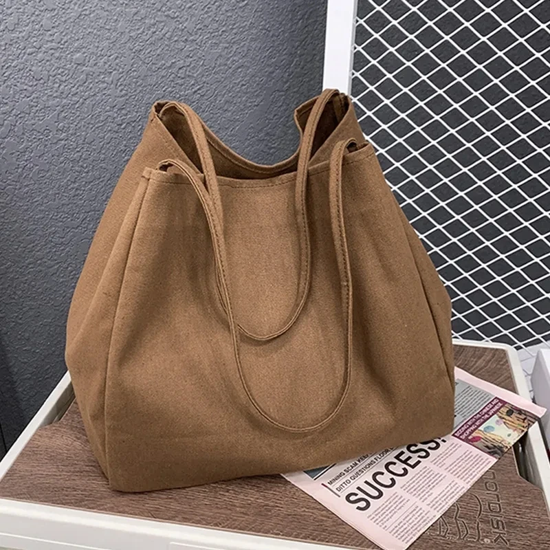 Lässige Einkaufstaschen aus Segeltuch mit großer Kapazität, hochwertige, umweltfreundliche, wiederverwendbare Einkaufshandtasche für Frauen, Reise-Umhängetaschen, tägliche Tasche