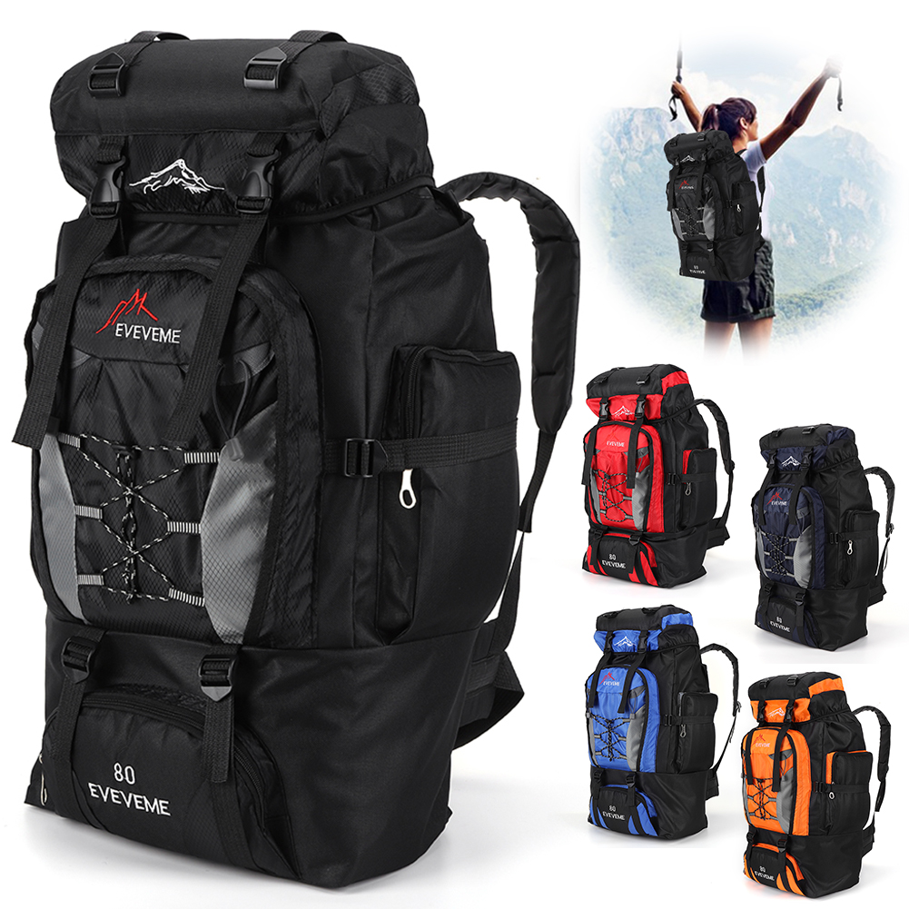 男性と女性のための屋外登山バックパック、サイクリングバックパック、スポーツバックパック、レジャートラベルバッグ、80l