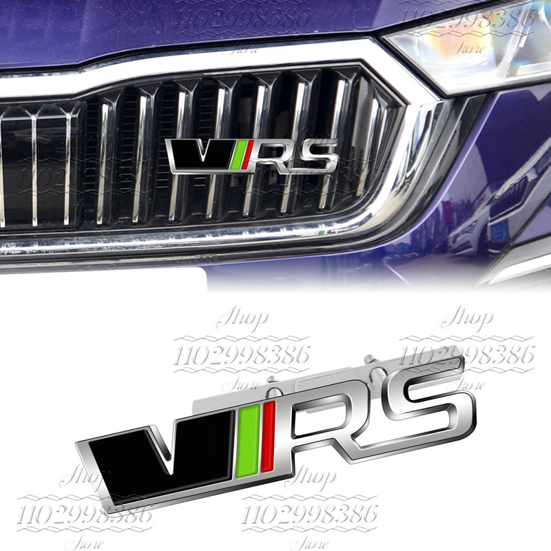 Logotipo 3D de Metal VRS, emblema de parrilla de coche, insignia de parachoques trasero, pegatina para Rapid Octavia 2 3 A5 RS Kodiaq Fabia, accesorios