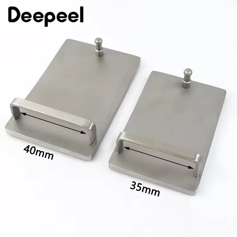 Deepeel 35/40 mm Edelstahl-Gürtelschnallen, Metall, glatte Platte, Schnalle für Herren, Bund, Kopfstift, automatischer Verschluss, DIY-Handwerk