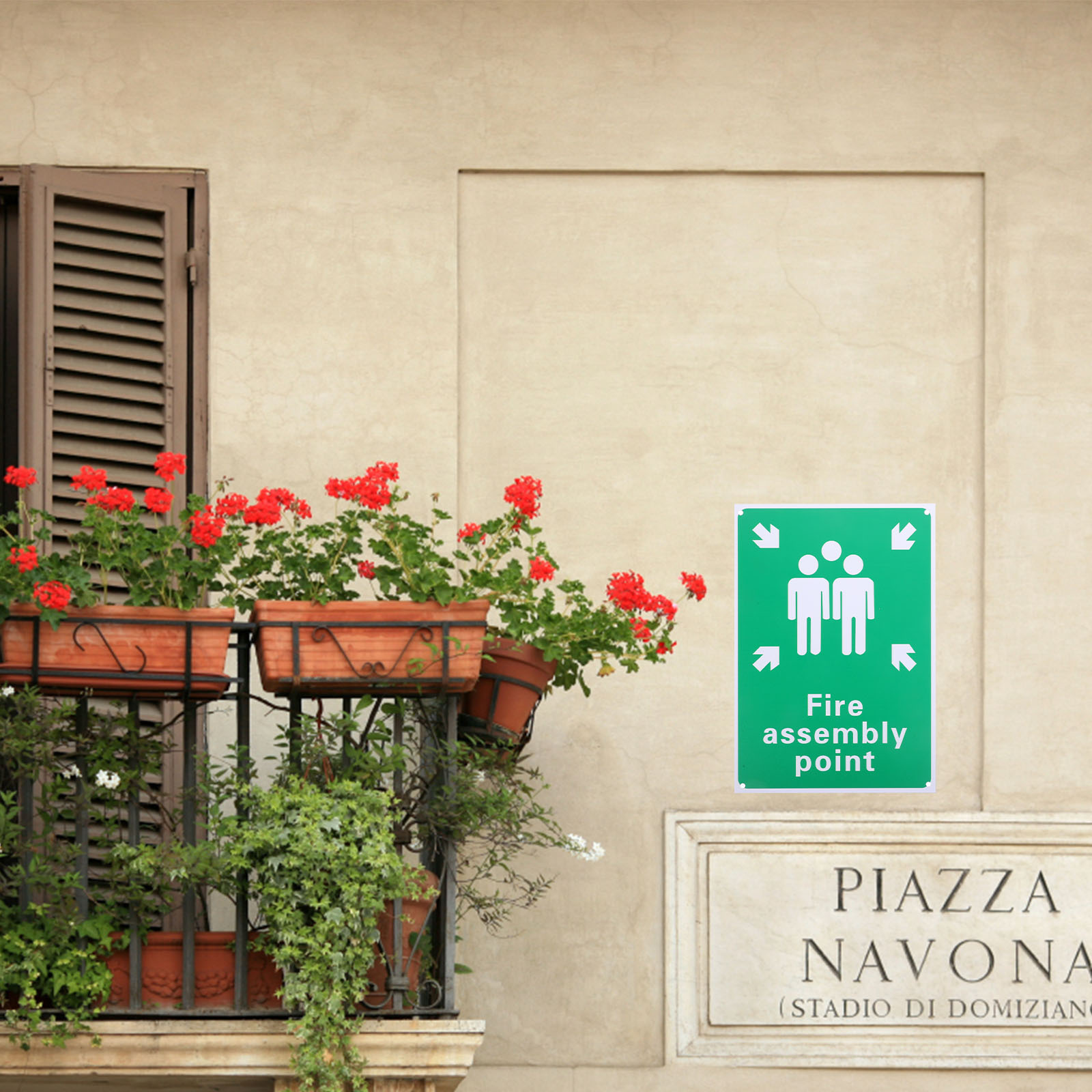 Emblems Fire Rally Point Sign Safety The Metal Operational Emergency Assembly for Outdoor