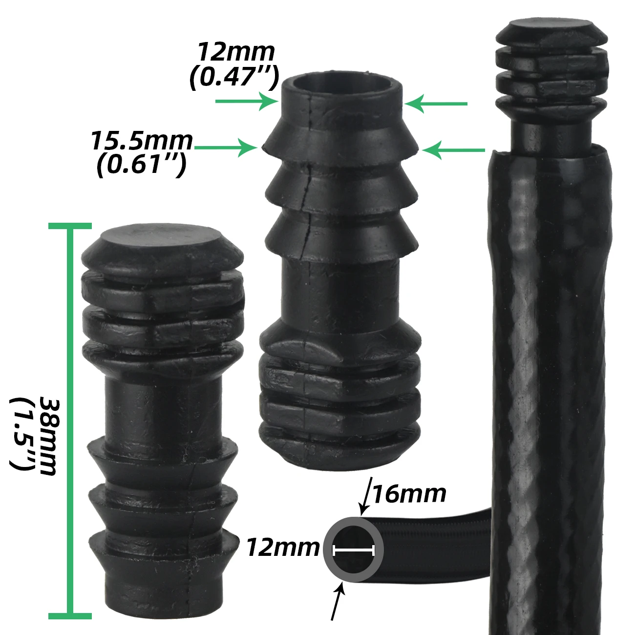 SPRYCLE 10 Chiếc 16Mm Khớp Nối Đầu Nối Thẳng Micro Tưới Nhỏ Giọt 1/2 ''Ống PE Lửng Ống Sửa Chữa Lắp Sân Vườn tưới Cây