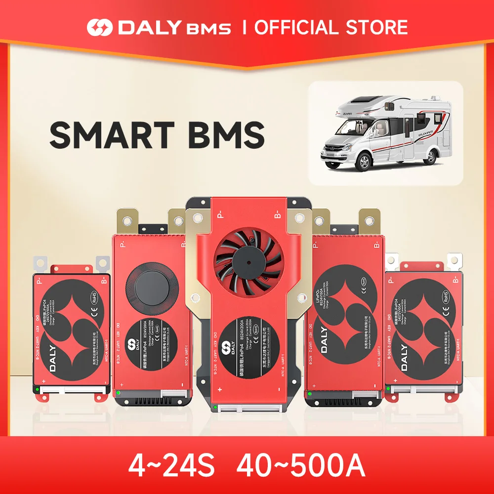 DalyBMS LiFePo4 4S 12V BMS 8S 24S 72V 48V 16S 100A 150A 200A 250A 300A 3,7 V Li-Ion BMS 7S 13S 14S 3,2 V BMS