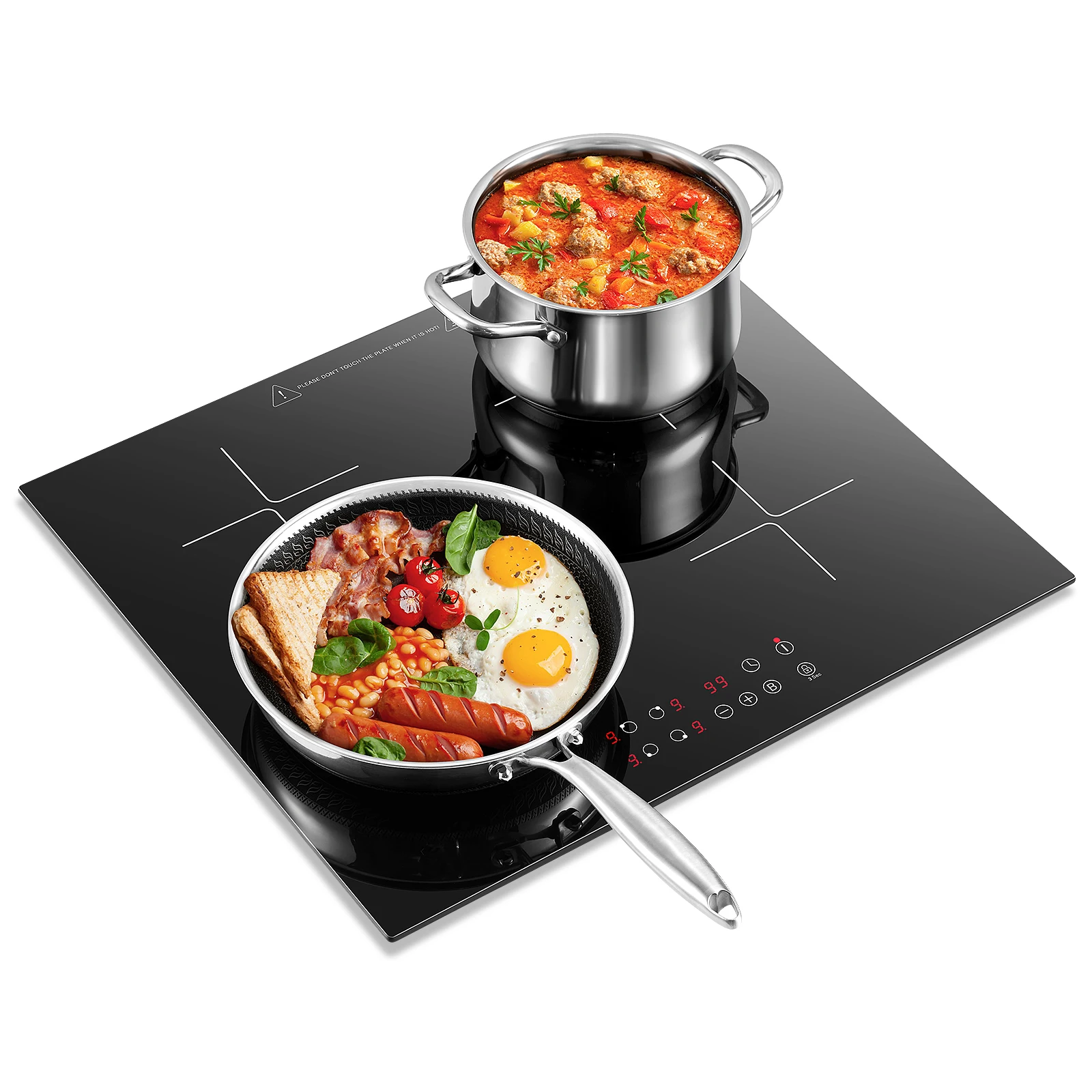 KICHPOWER 60 cm 4 Platten Touch-Bedienung 1–99 Min. Timer-Induktionskochfeld