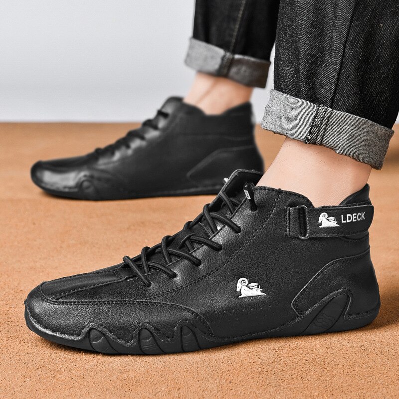 Männer Stiefel Casual Motorrad Winter Schuhe 2023 Wasserdichte High Top Sneakers Luxus Schuhe