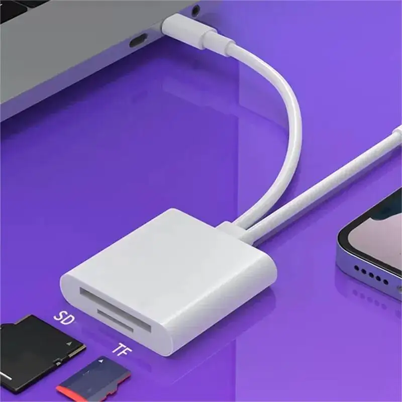 Lightning Typ 2-in-1-OTG-Kartenleser auf SD-TF-Speicherkartenadapter für PC, Laptop, iPhone, Multi-Smartcard-Reader, keine APP erfordert