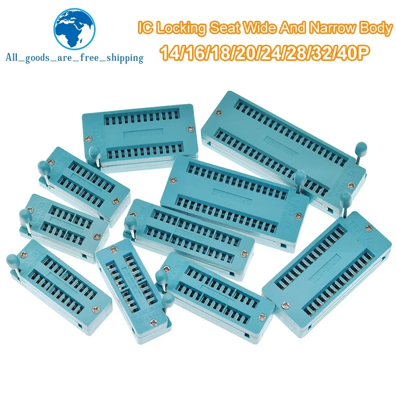 1 Cái/lốc 14 16 18 20 24 28 32 40 P Pin 2.54 MM Xanh Lá Nhúng Đa Năng ZIF IC Ổ Cắm thử Nghiệm Hàn Loại Khóa IC Ghế Zif Ổ Cắm
