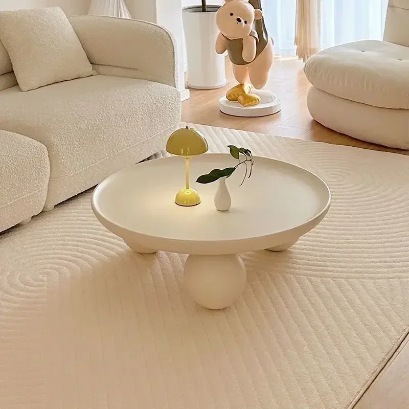 Nordic Kombination Schlafzimmer Kaffee Tisch Einfache Licht Luxus Haushalt Creme Neue Runde Wohnzimmer Moderne Kleine Wohnung