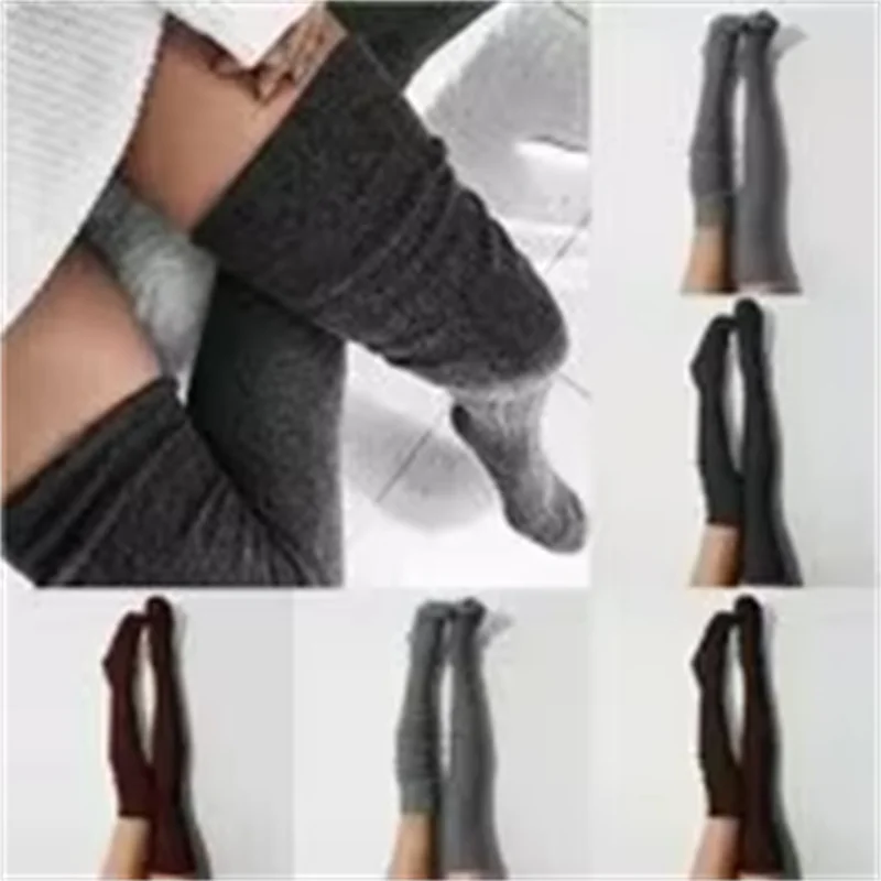 1 par de meias de malha acima do joelho quentes e elegantes para mulheres – estoques altos de inverno térmico formal com material espesso