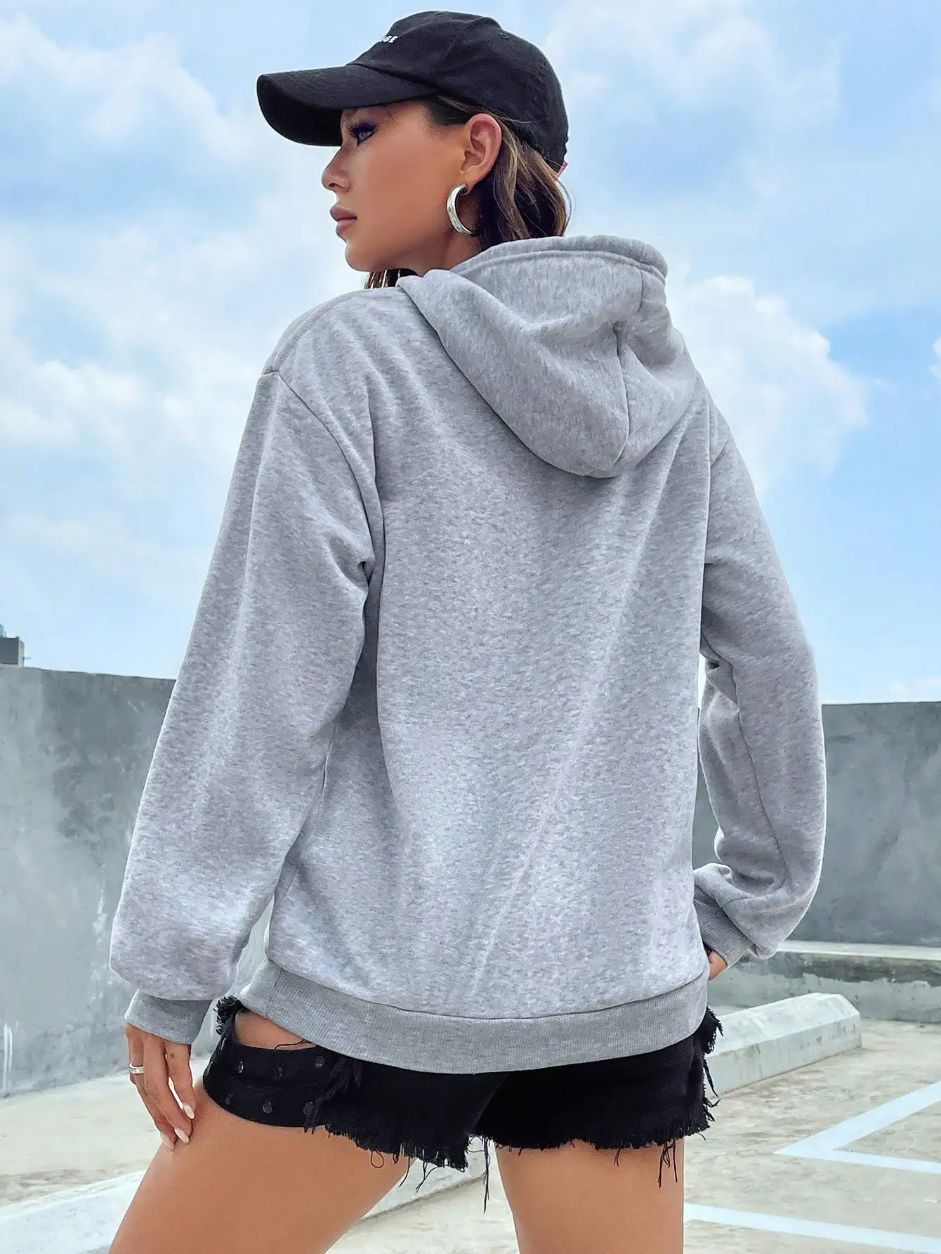 Sudadera con capucha informal de Color sólido para mujer, Sudadera con capucha creativa con bolsillo, ropa de calle que combina con todo, jerséis Unisex de lana para mujer