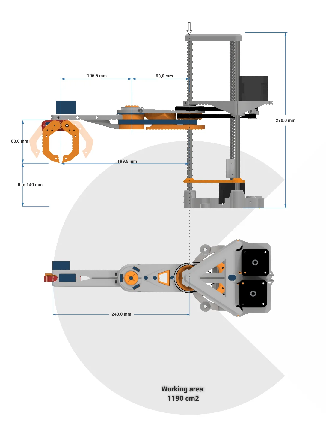 Arduino แขนกลพิมพ์ลาย3D กราฟิกสเต็ปเปอร์มอเตอร์หุ่นยนต์ unoscara โปรแกรม mamipulator Python DIY