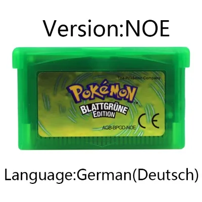 GBA Game Cartridge 32-Bit Video Game Console Card Pokemon Smaragd- Feuerrote Rubin- German Language Shiny Label for GBA NDS
