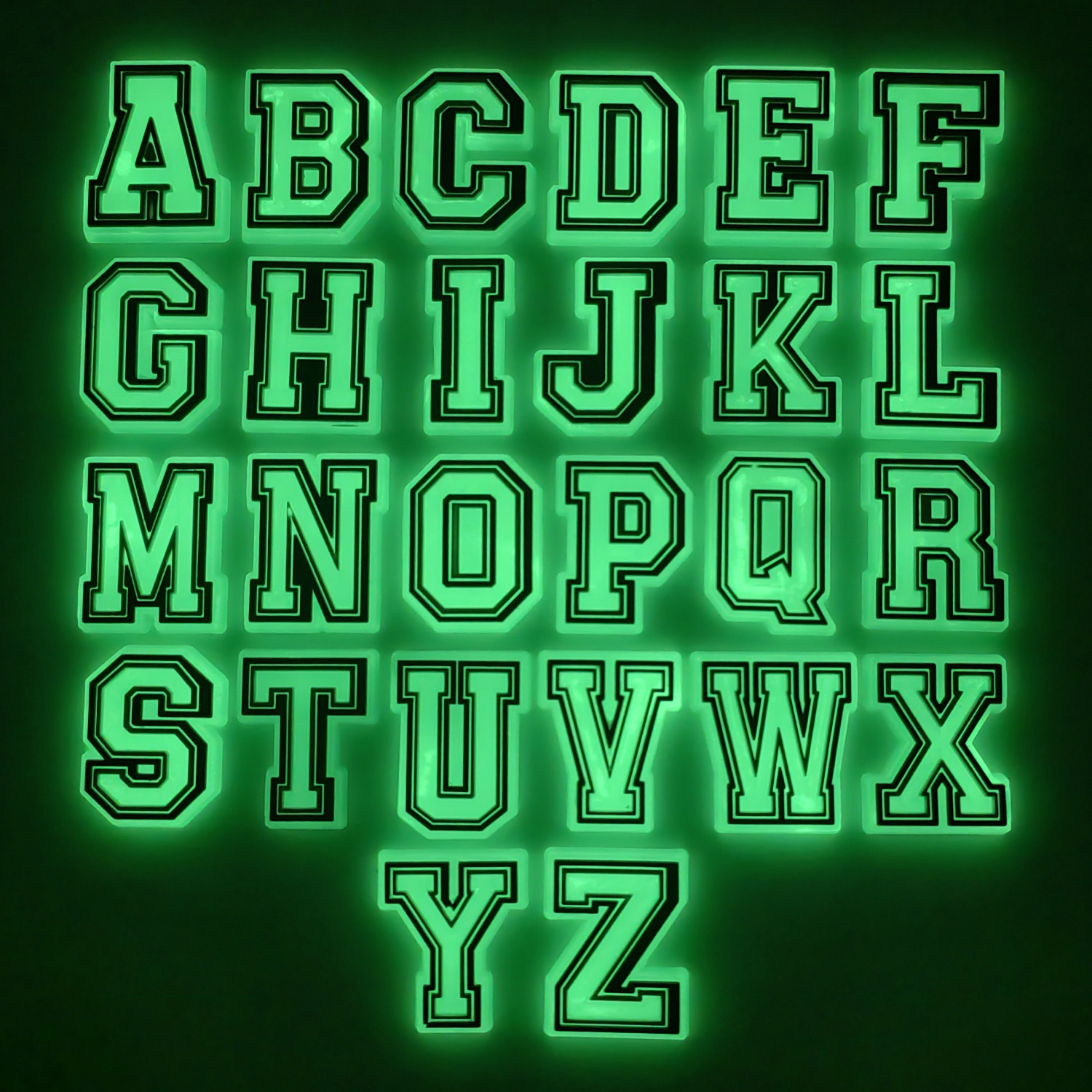 Single Letter 1Pcs Luminous Alphabe Shoe Charms Button Accessories Shoe Decoration Wristband Kids X-mas Gifts