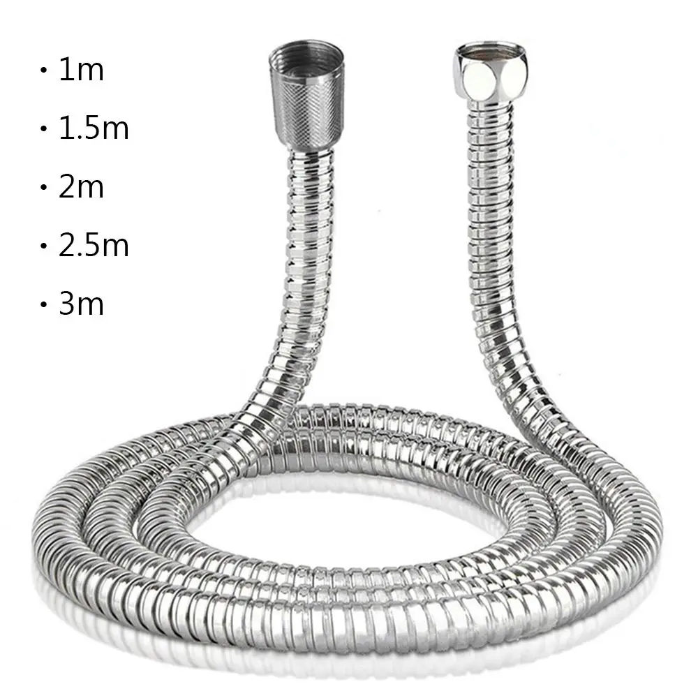 Mangueira de encanamento flexível de aço inoxidável, tubo de cabeça de chuveiro, tubo flexível para banheiro, 1-3m, acessórios de banho